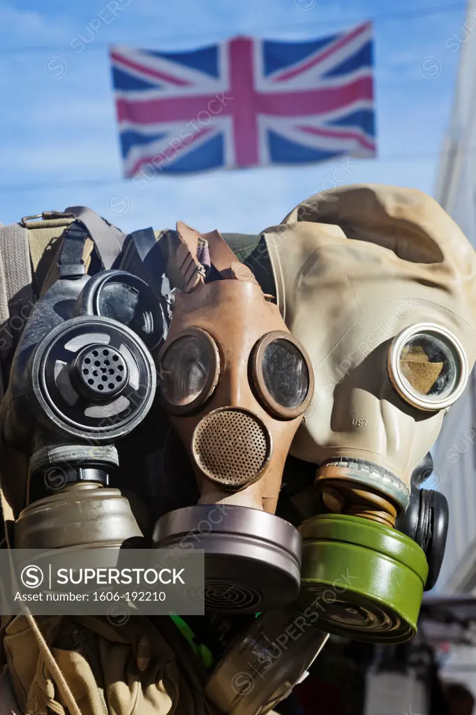 England,London,Nottinghill,Portobello Road,Antique Gas Masks