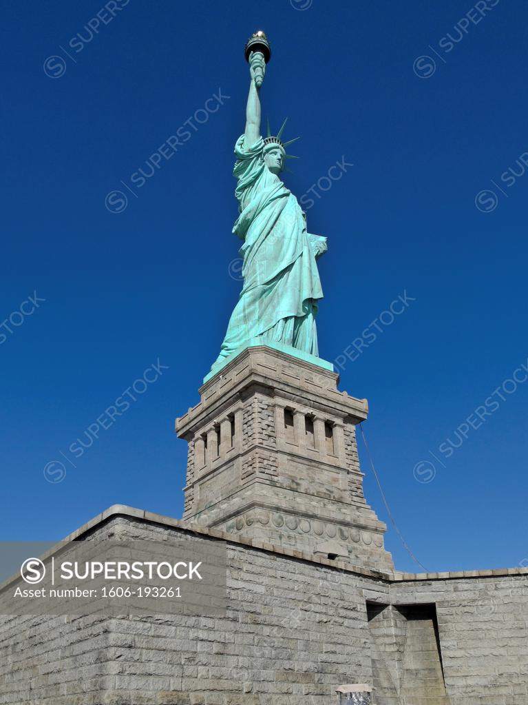 USA, New York City, Liberty Island, Low Angle View Of The Statue Of ...