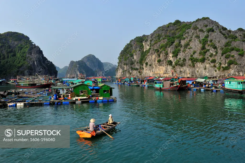 Floating Village In Halong Bay, North Vietnam, South East Asia, Asia