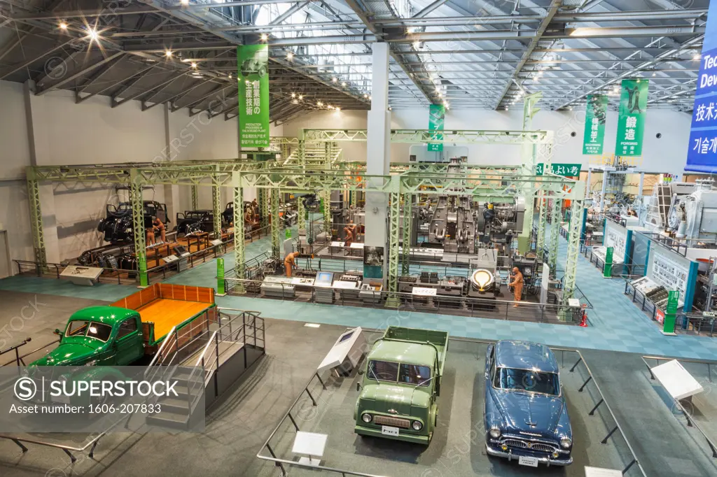 Japan,Honshu,Aichi,Nagoya,Toyota Commemorative Museum of Industry and Technology,Automobile Pavilion displaying Vintage Toyota Products