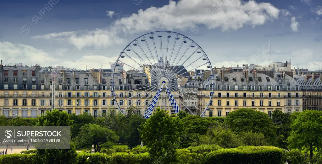 Europe France Paris ferris wheel opposite the Musee d'Orsay