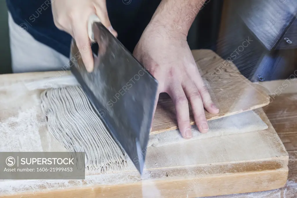 Japan, Hoshu, Tokyo, Katsushika Shibamata, Traditional Noodle Making