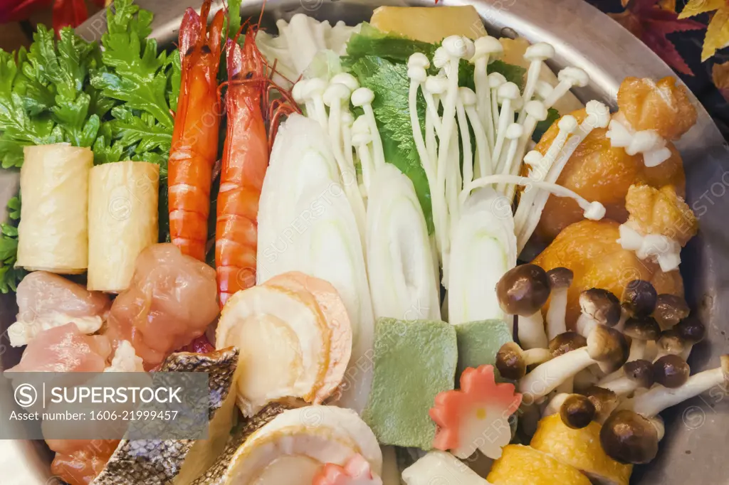 Japan, Hoshu, Tokyo, Restaurant Window Display, Seafood Nabe (Stew)