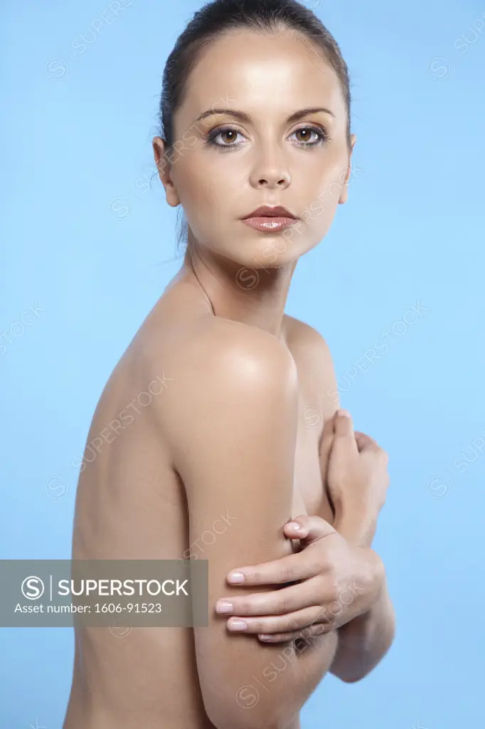 Young woman, topless