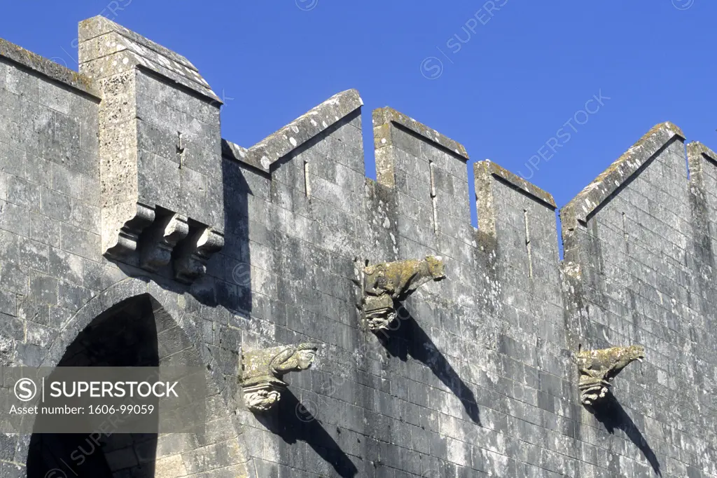 France, Poitou-Charentes, Charente-Maritime, Esnandes, fortified church from 12th to 14th centuries