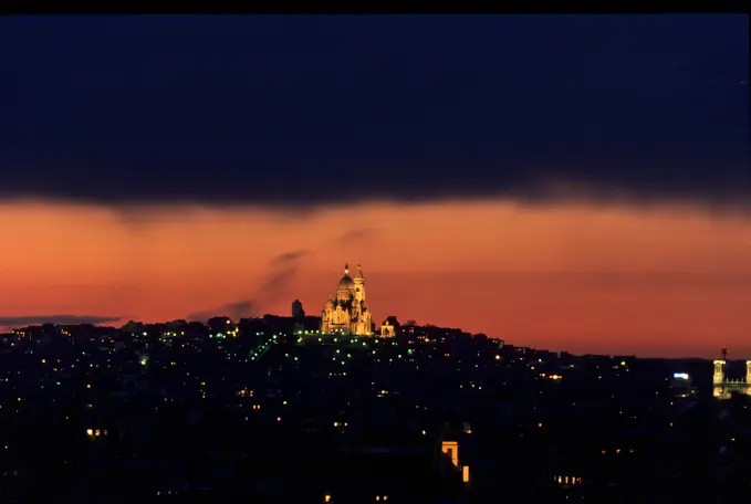 France, Paris, view of Paris and Sacré-Coeur Church