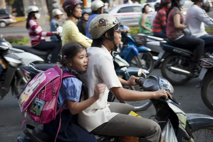 Vietnam,Vietnam,Ho Chi Minh City,Motorbike Traffic