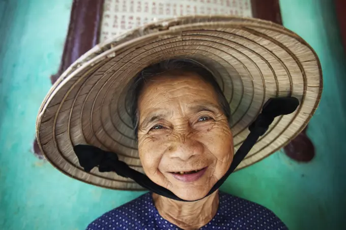 Vietnam,Hoi An,Portrait of Elderly Woman