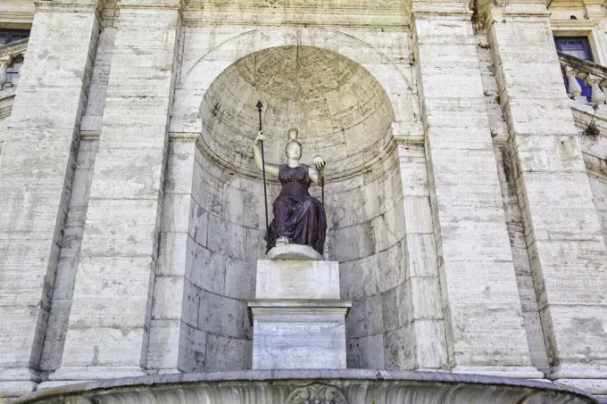 Statue of the goddess Rome, Piazza del Campidoglio, Rome, Lazio, Italy