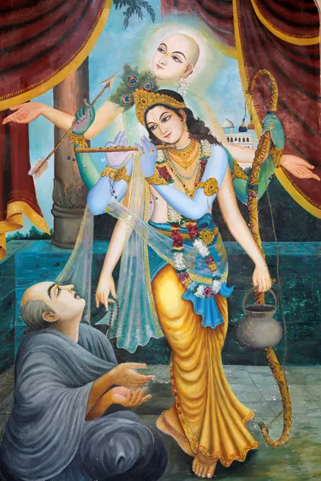 Chaityana Mahaprahbu, A 15Th Century Vaishnava Saint And Social Reformer- Vaishnava Means Venerating Vishnu Or Krishna (Krishna, Playing The Flute, Is One Of Vishnu'S Avatar) Vrindavan. India.