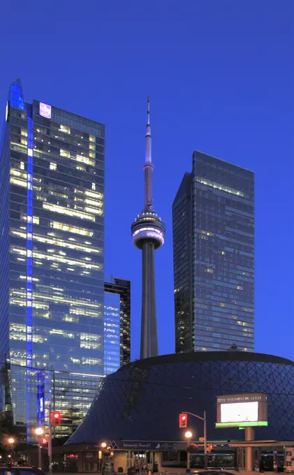 Canada, Ontario, Toronto, Roy Thomson Hall, CN Tower,