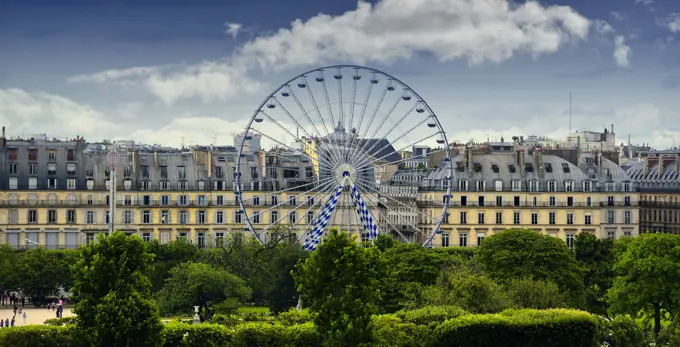 Europe France Paris ferris wheel opposite the Musee d'Orsay