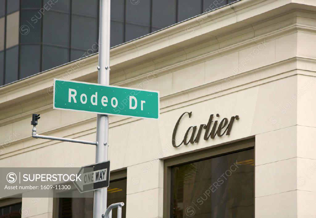 Rodeo Drive Sign Cartier Store Beverley Hills Los Angeles