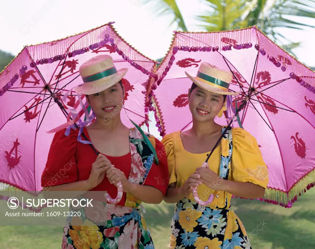 Women Dressed in Traditional Costume, Manilla, Philippines