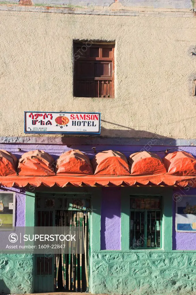 Ethiopia, Harar, Street in the old city, Samson hotel