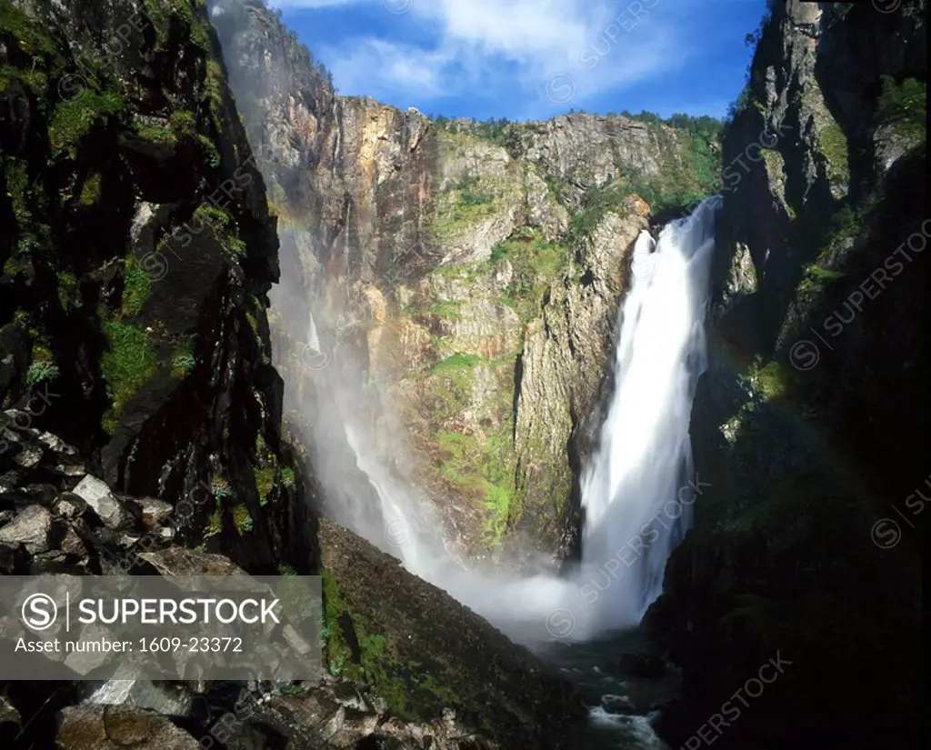 Norway, Hardanger region, Voringsfossen waterfall