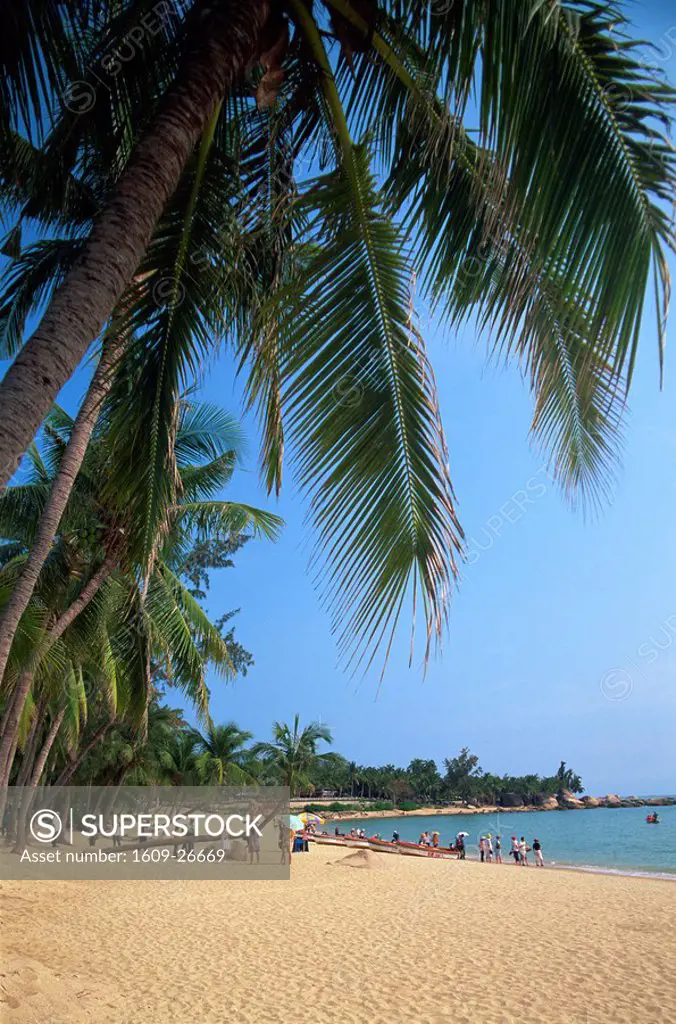 China, Hainan Island, Sanya, Beach Scene at Tianya_Haijiao Tourist Zone