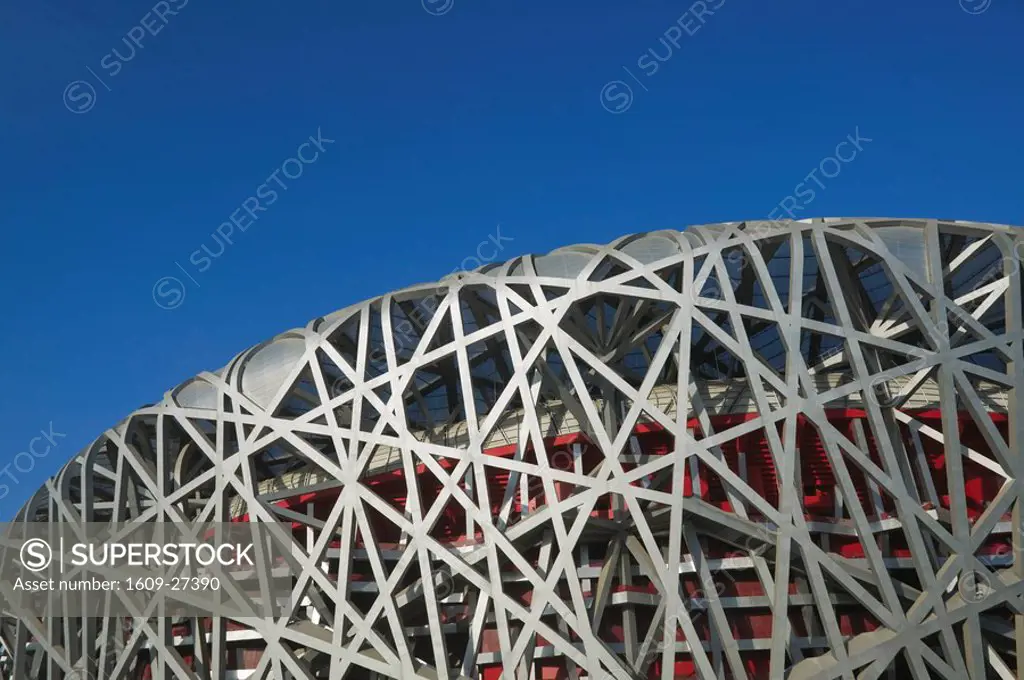 China, Beijing, National Stadium by Herzog & de Meuron, Venue for the 2008 Summer Olympics