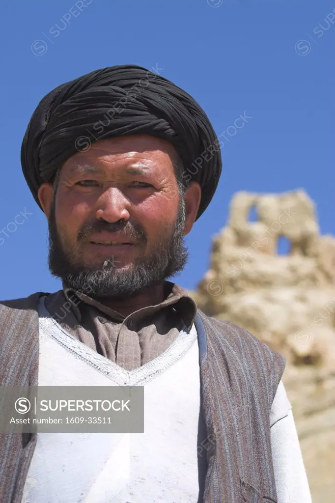 Afghanistan, Bamiyan Province, Bamiyan, Portrait of local man