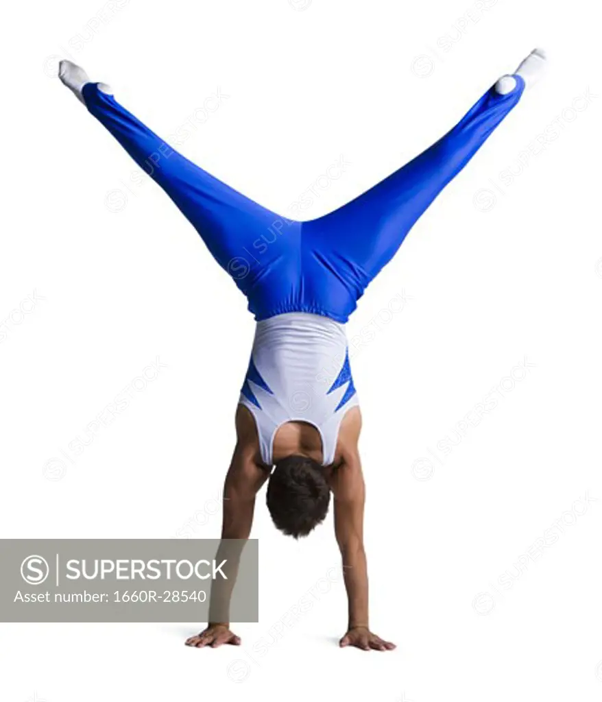 Male gymnast doing floor exercises