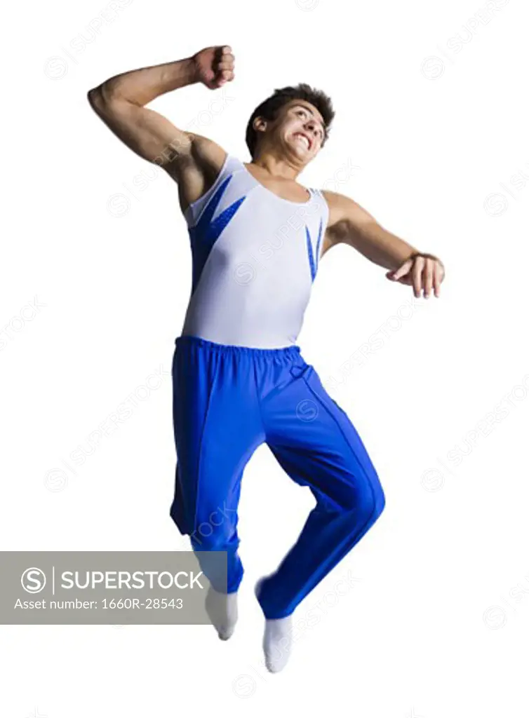 Male gymnast doing floor exercises