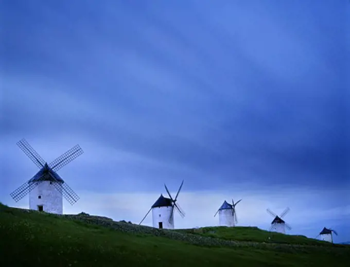 Windmills and blue sky