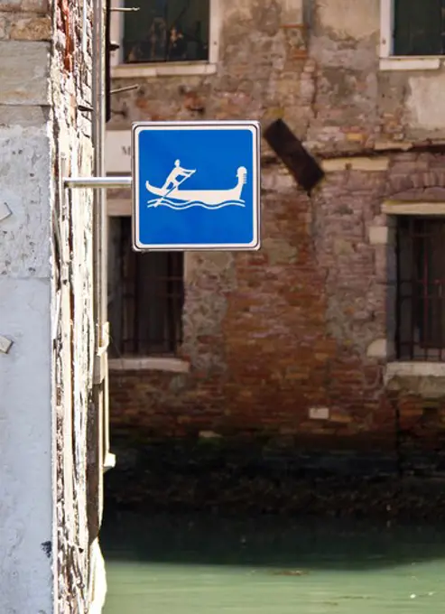 Italy, Venice, Venice, Italy, Gondola sign