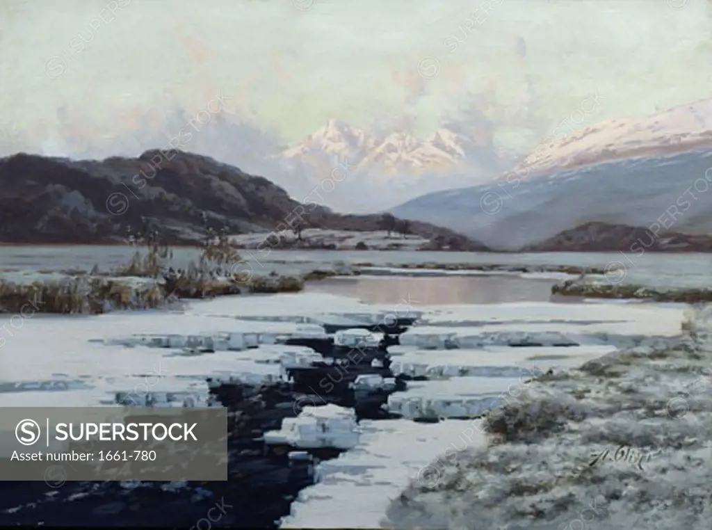 An Icy Landscape by Alfred Oliver, d.1943