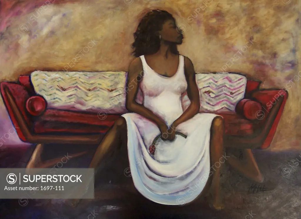 Red Couch 2004 Marsha Hatcher (b.20th C. American) Oil