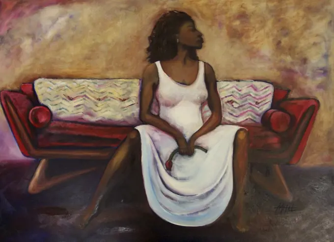 Red Couch 2004 Marsha Hatcher (b.20th C. American) Oil