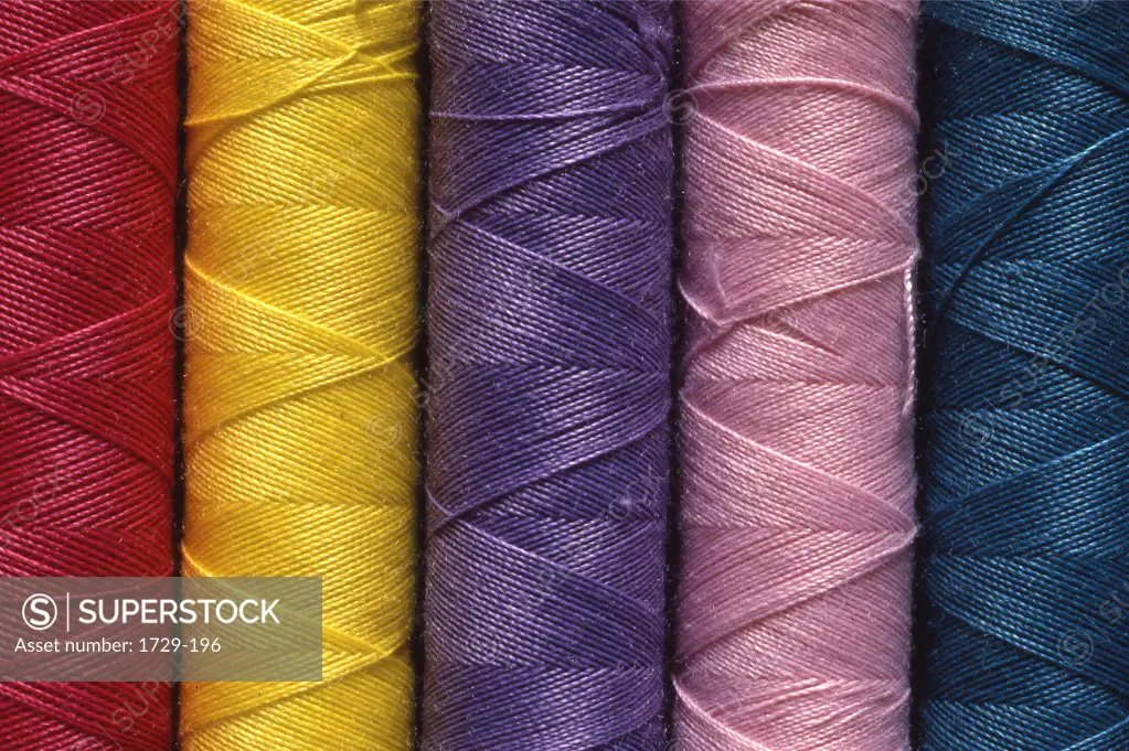 Spools of colored thread