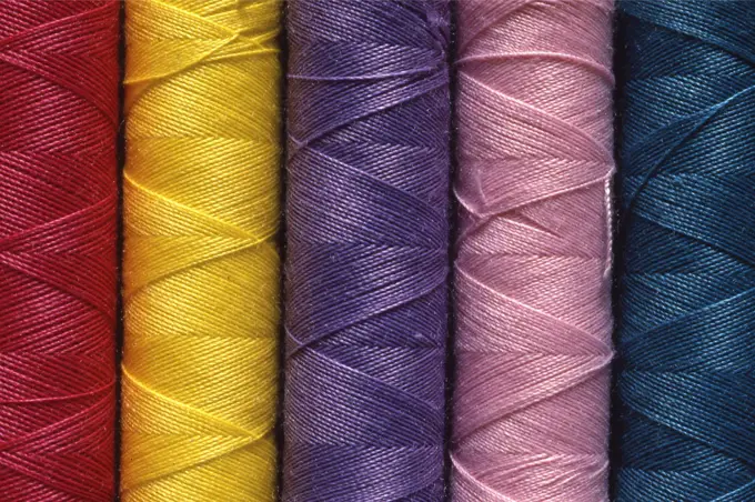 Spools of colored thread