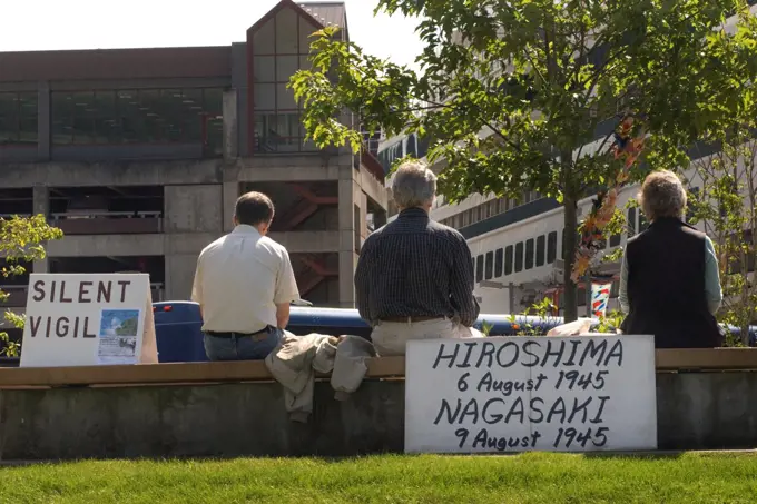 Silent peace vigil marking anniversary of dropping off atomic bombs on Japan during WWII