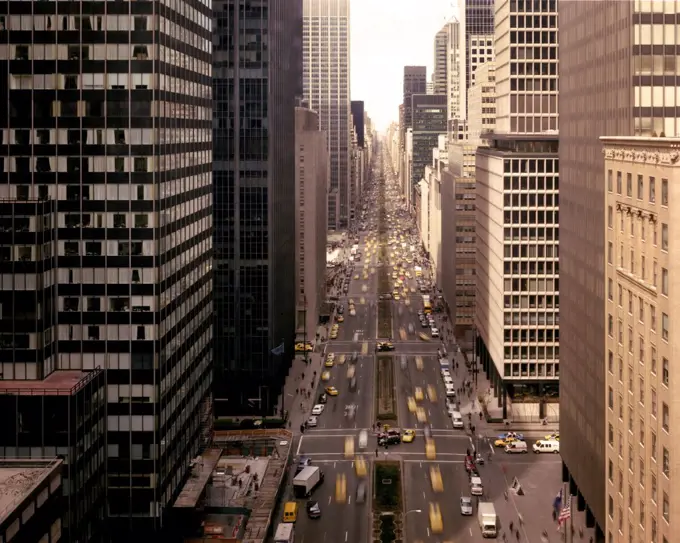 Traffic at Park Avenue view from 42nd Street, Manhattan, New York City, New York State, USA