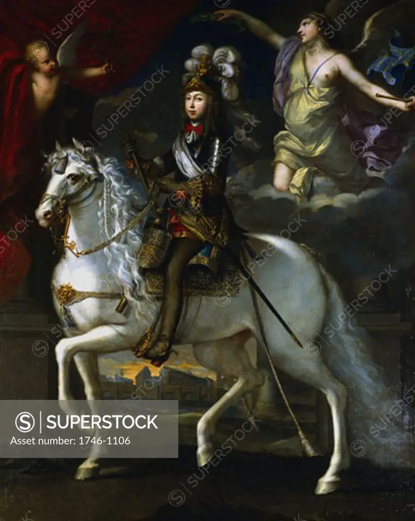 LOUIS XIV (1638-1715) King Of France From 1643. Equestrian Portrait Of ...