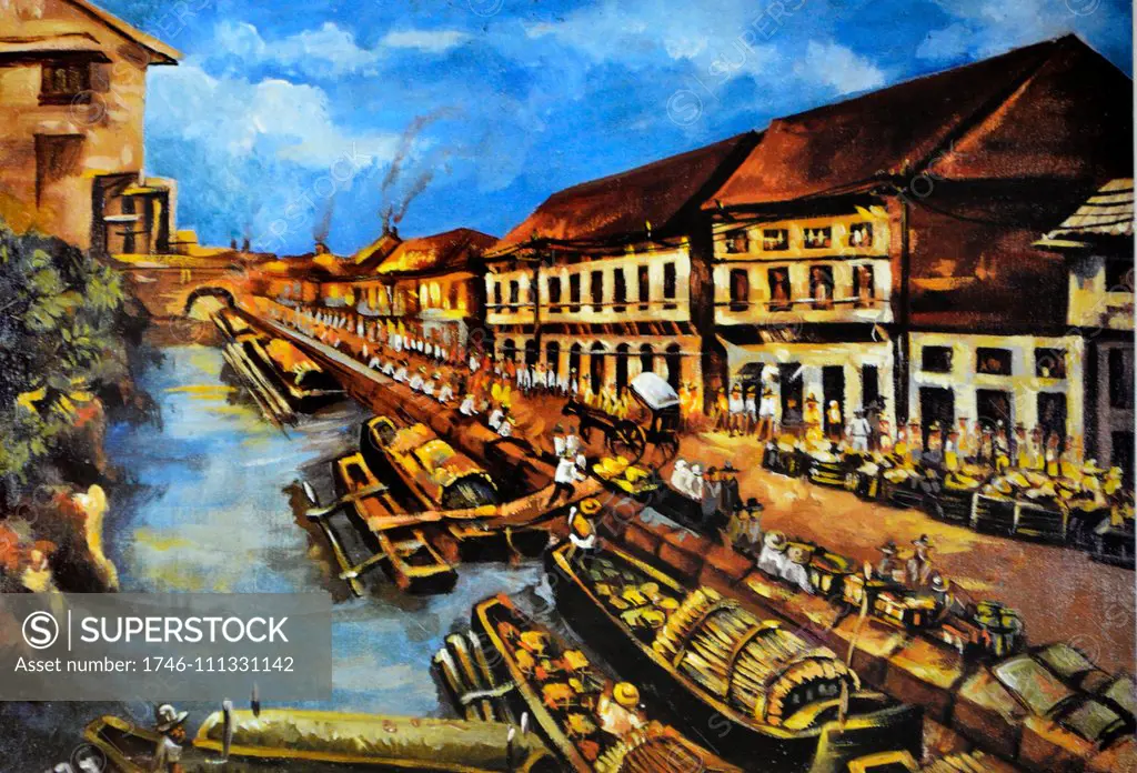 Bonifacio Cristobal, Estero de Sibangon, 1991. Oil on wood.