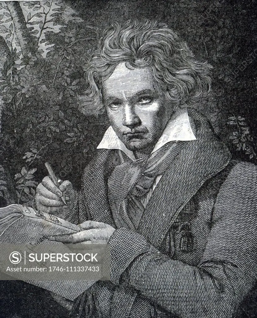 Portrait of Ludwig van Beethoven (1770-1827) a German composer and pianist. Dated 19th century