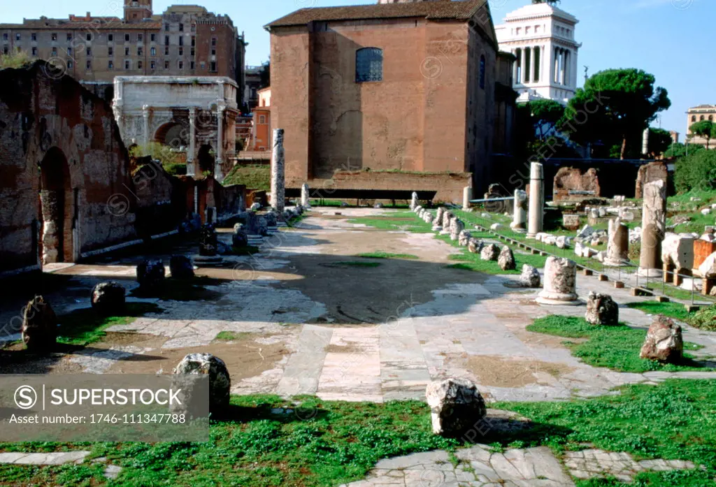 The Basilica Aemilia (Italian: Basilica Emilia) was a civil basilica in the Roman forum, in Rome, Italy. Today only the plan and some rebuilt elements can be seen.