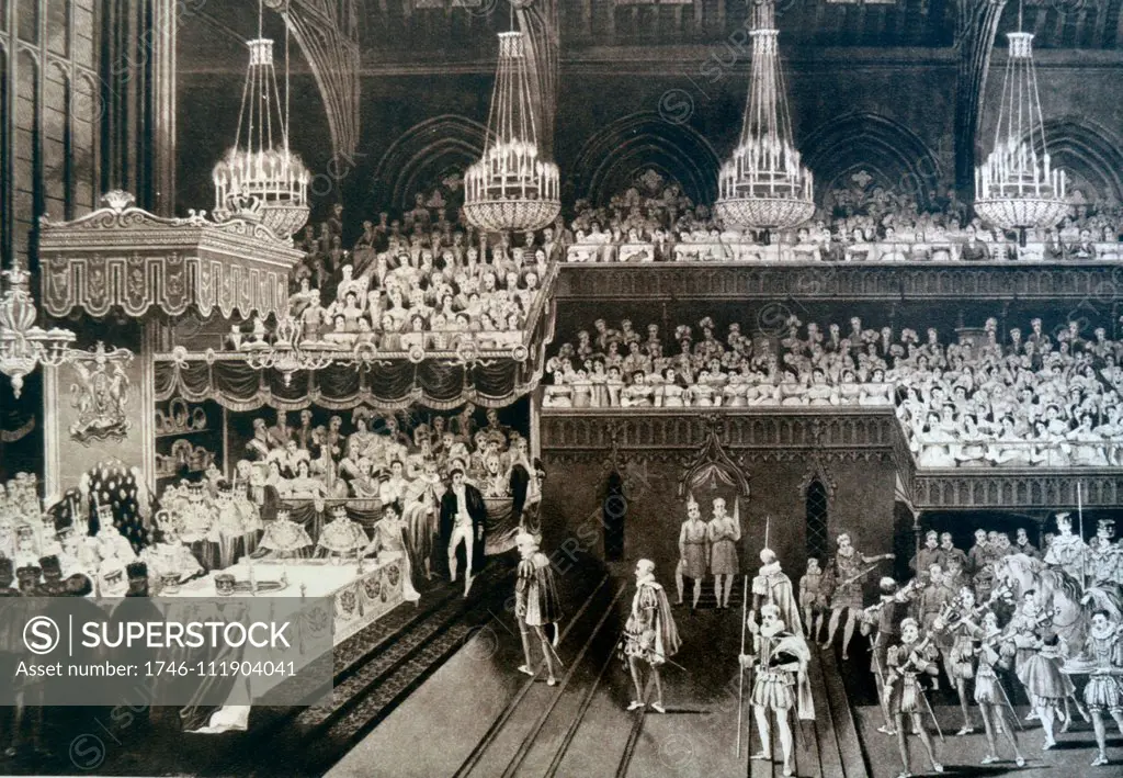 Coronation banquet of King George IV of Great Britain, at Westminster Hall, London 1820