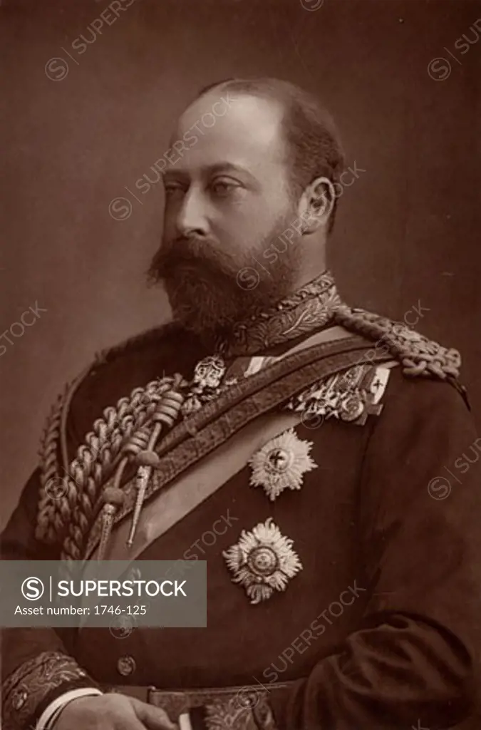 Edward VII, (1841-1910), King of the United Kingdom while still Prince of Wales. From The Cabinet Portrait Gallery (London, 1890-1894). Woodburytype after photograph by W&D Downey