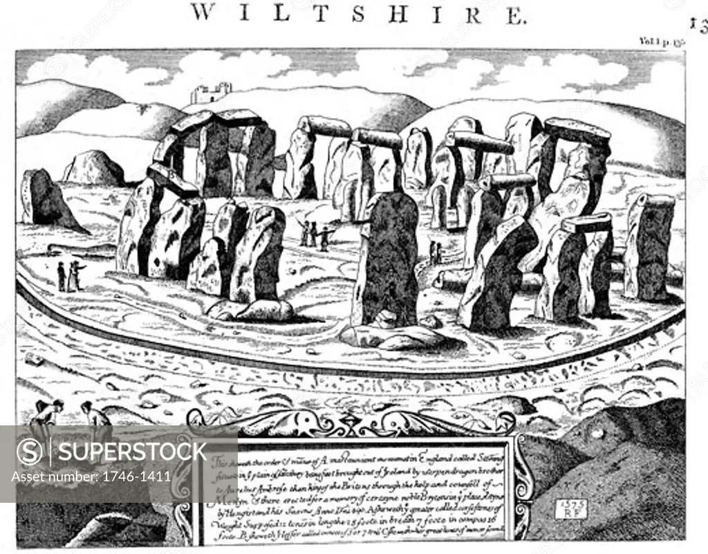 Stonehenge, Megalithic monument on Salisbury Plain, Wiltshire, England, dating from c2800 BC-c1800 BC, 18th century copperplate engraving,