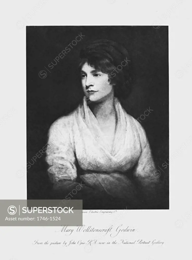 Mary Wollstonecraft (1759-1797) Anglo-Irish writer and feminist. Wife of William Godwin. Mother of Mary Shelley. Lithograph after portrait by John Opie