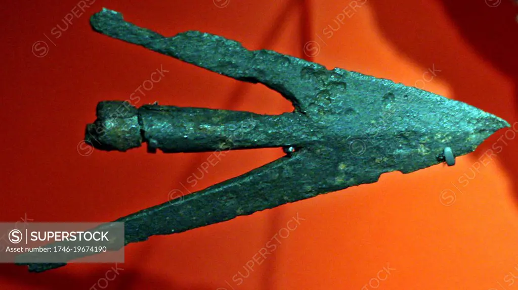 14th-15th century copper alloy spear head.