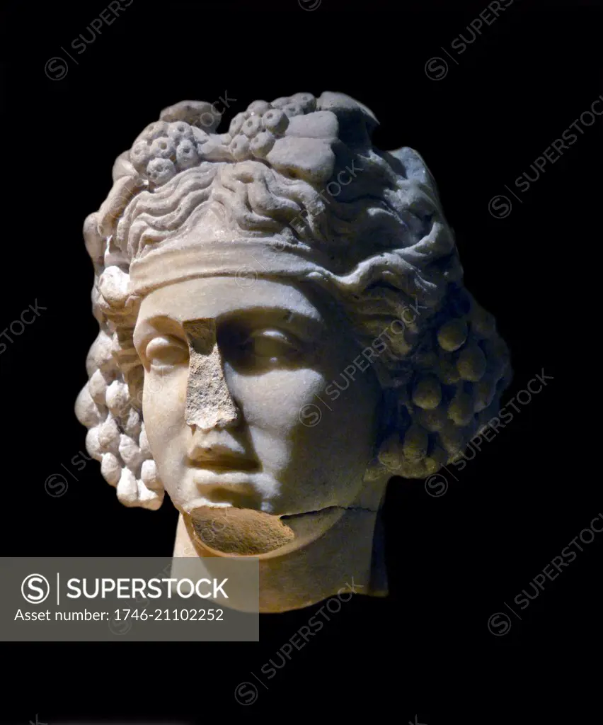 Roman copy of a Greek bust (300-100 BC), of Dionysus 300-100 BC