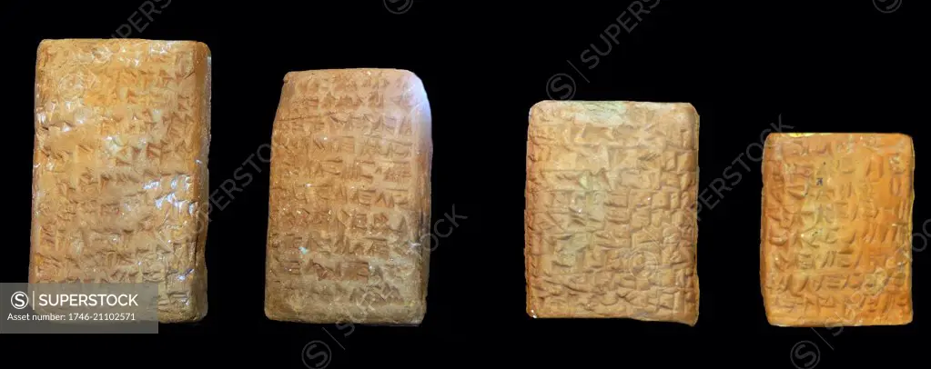 Copies of ancient Mesopotamian; cuneiform clay tablets circa 1800BC