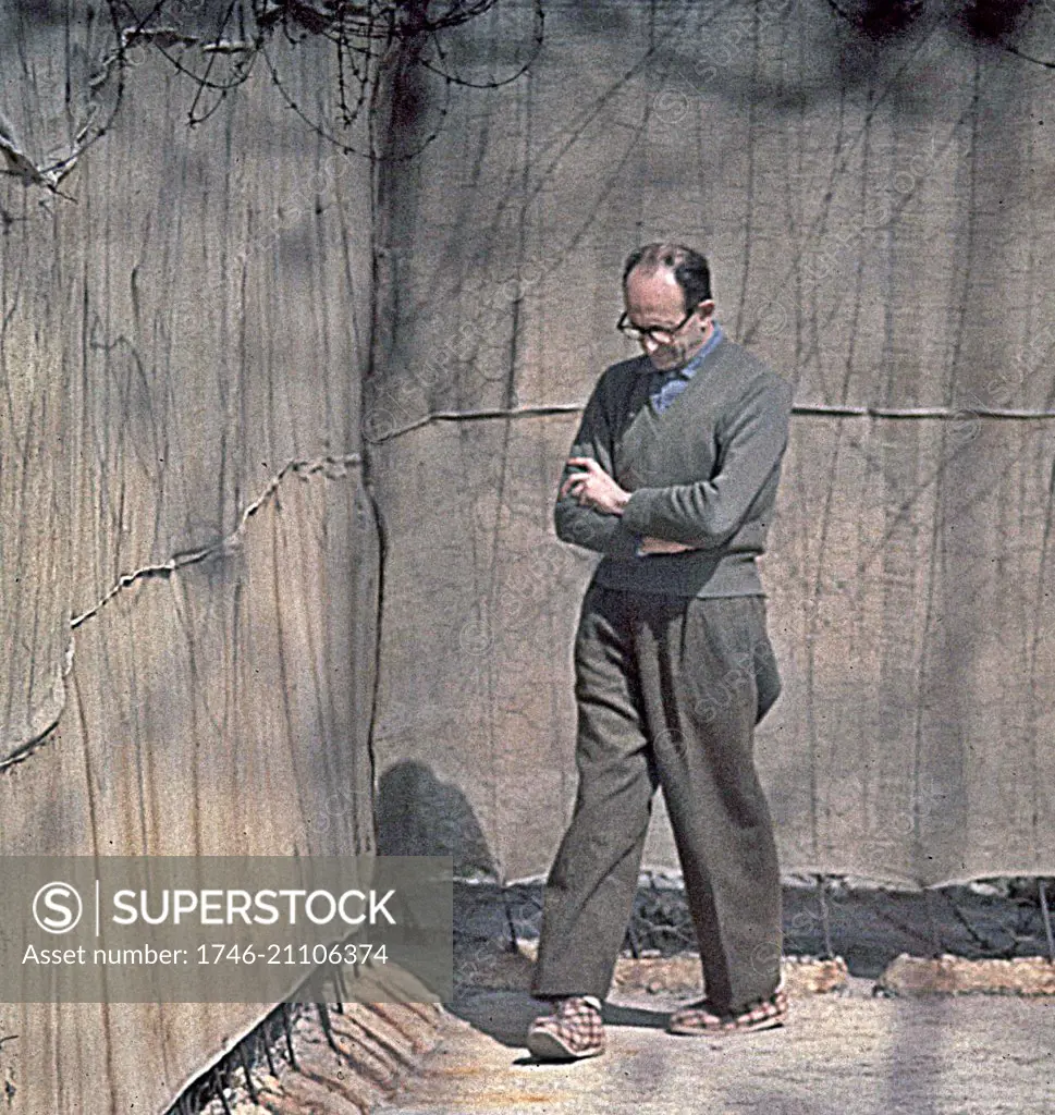 War Criminal Adolph Eichmann, held at Ramla prison, Israel 1962