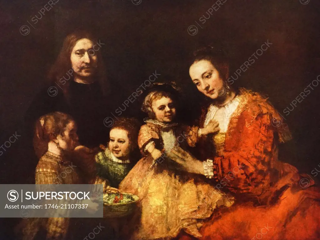 Rembrandt Harmenszoon van Rijn's painting titled 'Family Portrait'. Rembrandt (1606-1669) Dutch painter and etcher of the Dutch Golden Age and Baroque period. Dated 1665