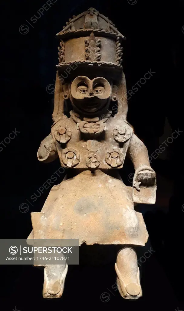 Mayan God of Rain worshiped by the Mayans along the Gulf of Mexico 300-900 AD. Baked clay