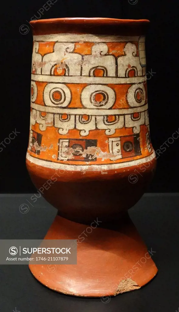 Mixtec terracotta vase, Pueblo state, Cholula, Mexico. 1000-1521 AD