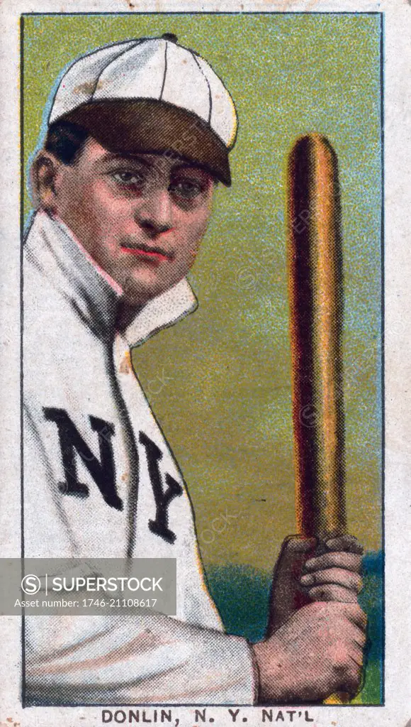 Mike Donlin, New York Giants, Baseball card portrait. Sponsor : American tobacco company.